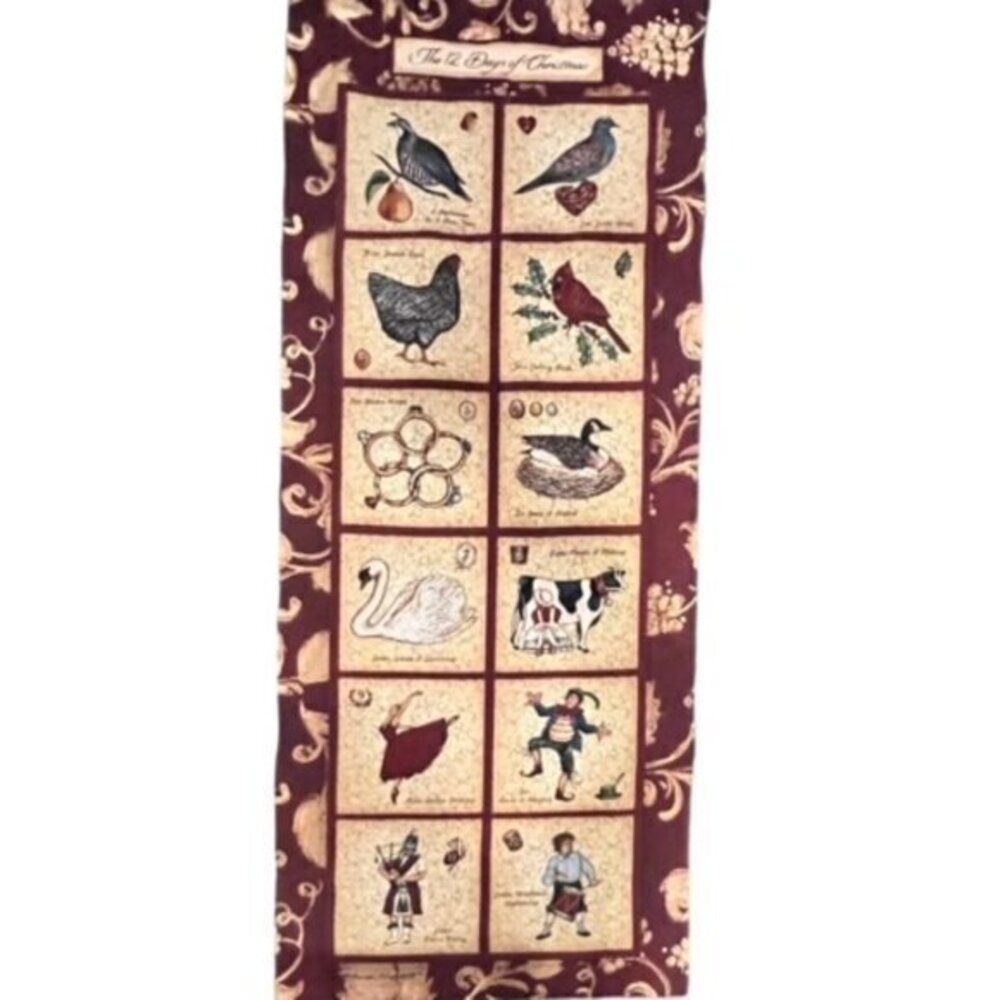 🎉PRICE REDUCED🎉‎ The Twelve Days of Christmas Tapestry Wall Hanging 32"x73"